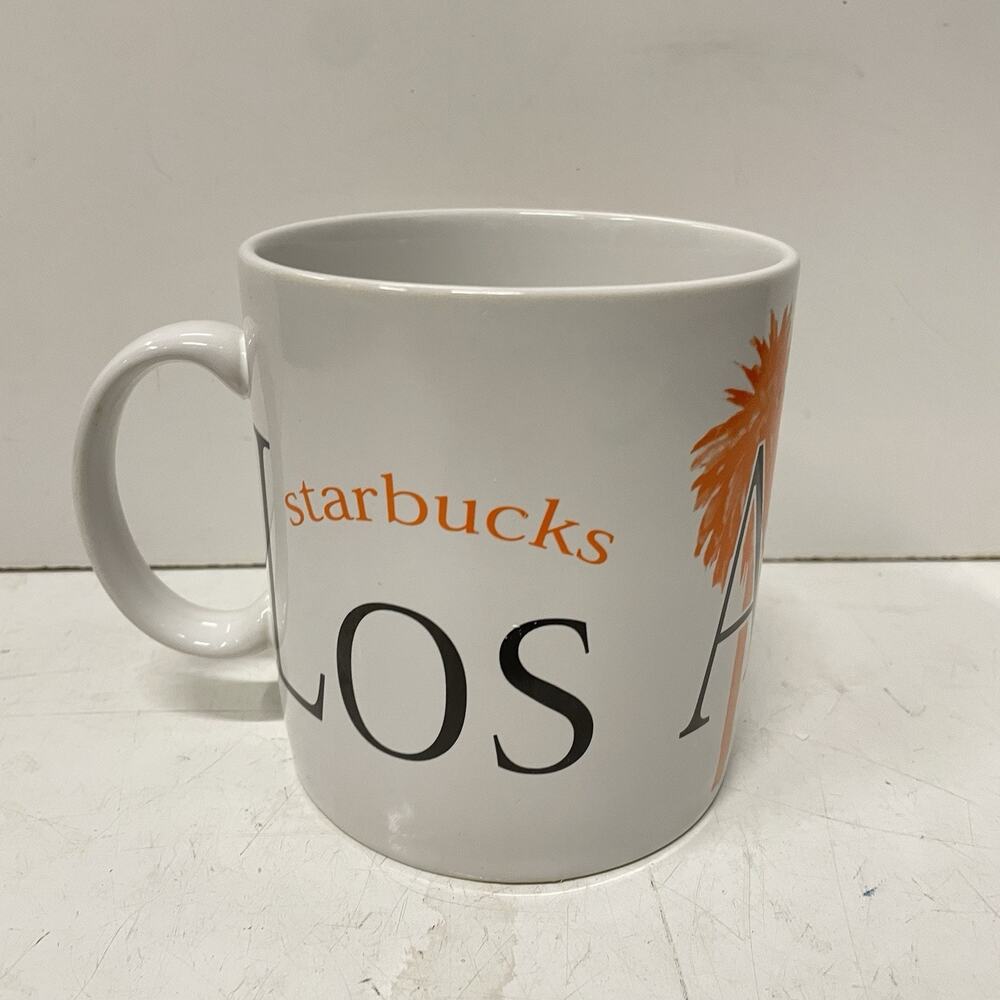 STARBUCKS 1994 LOS ANGELES City Mug Collector Series California Orange Palm Tree